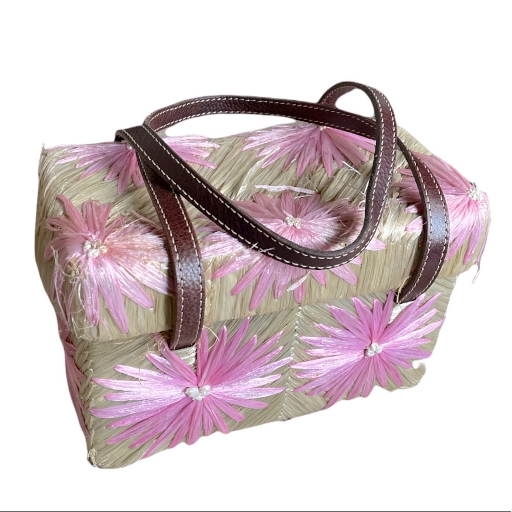 RARE Kate Spade “Cabo Holiday” Floral Raffia Purse